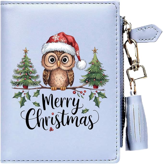 GEEAD Custom Design Small Wallets for Women Bifold Slim Coin Purse Zipper ID Card Holder for Christmas