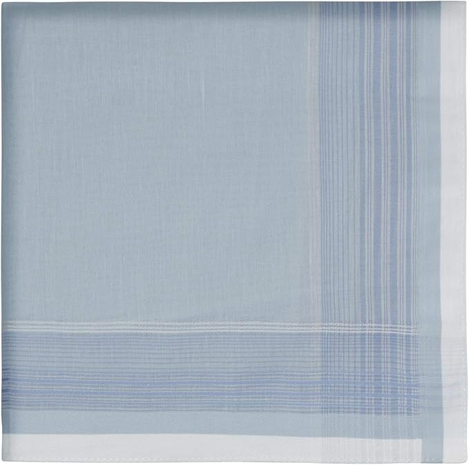 Zenssia Men's Soft Cotton Handkerchiefs Assorted Color with Stripe 6 Piece Gift Set