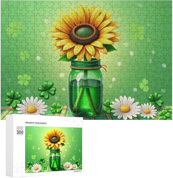 Wooden Puzzle - St Patrick's Day Gnome Wooden Puzzles for Adults 300 Pieces Challenge Puzzles，Educational Games，Family Puzzles，Unique Gifts for Wall Art ，Funny Puzzles