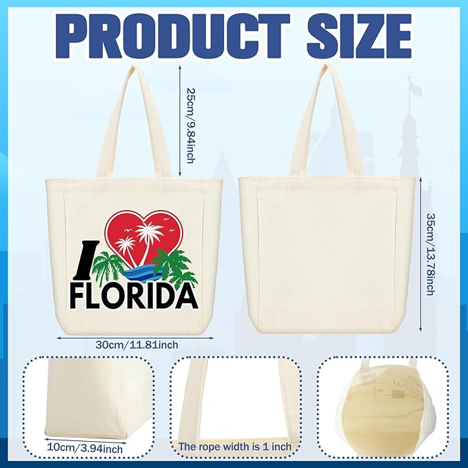 Large Canvas Tote Bags Decorative Themed City Souvenir Gift Bags with Handle Shopping Basket Reusable