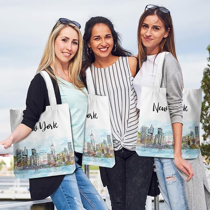Jeilink New York Souvenirs and Gifts Beach Weekender Tote Travel Reusable Grocery Bags Girls Trip