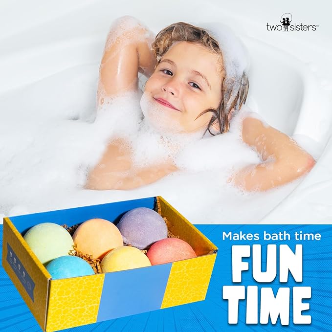 Poke Monster Bath Bombs for Kids with Surprise Inside (6 Pack) - Large Bubble Bath Bomb for Boys & Girls - Fruity Scent, Skin-Safe, USA Made, Birthday & Holiday Gift by Two Sisters