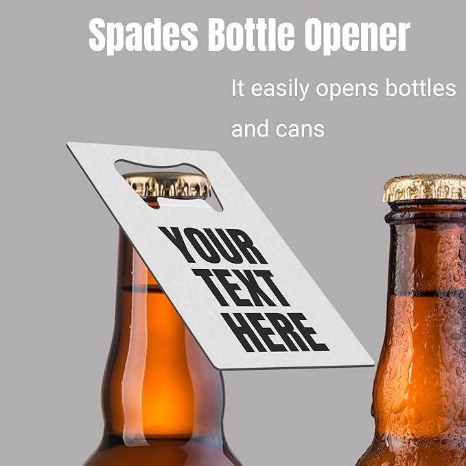5-100 Personalized Credit Card Bottle Opener,Custom Engrave Name/LOGO/Text,Good for Wedding Favors Events gifts Brewery Bar Party Restaurant (Silver)