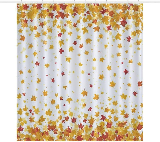 Fall Falling Maple Leaves Shower Curtain Waterproof Washable Fabric Bathroom Shower Curtains for Bathroom Decorations Home Indoor Decor 64x72Inch