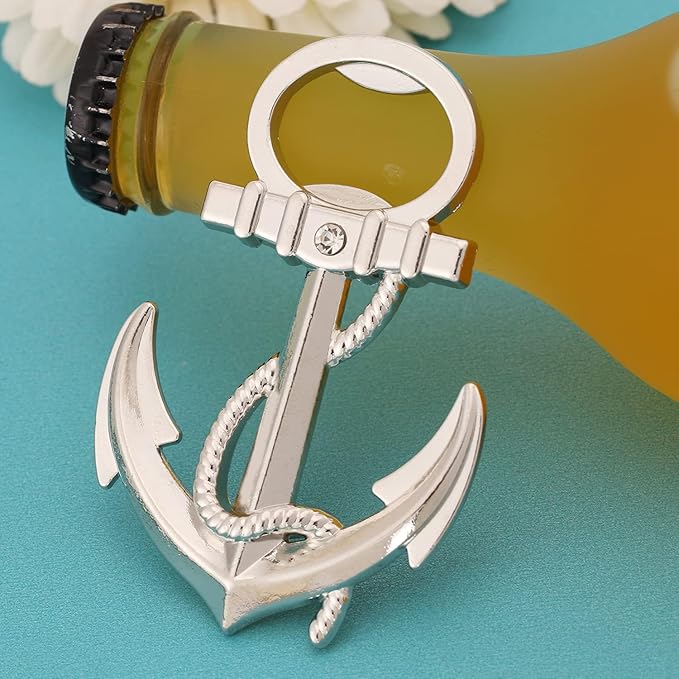 Pack of 20 Silver Nautical Theme Anchor Beer Bottle Opener Wedding Favors,Bottle Opener Party Favors for Guest Souvenir Gift for Baby Shower Birthday Party Decorations and Supplies (anchor)