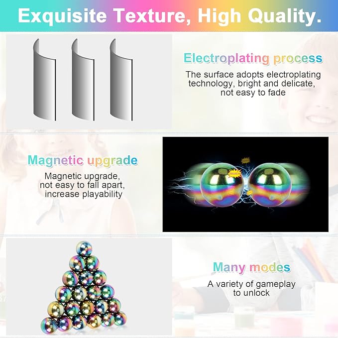 10Pcs Rainbow Hematite Magnetic Stone Kit, DIY Round Polished Magnets for Home Office Kitchen, Educational Science Kit for Wall Stickers, Building Gadgets for Gift