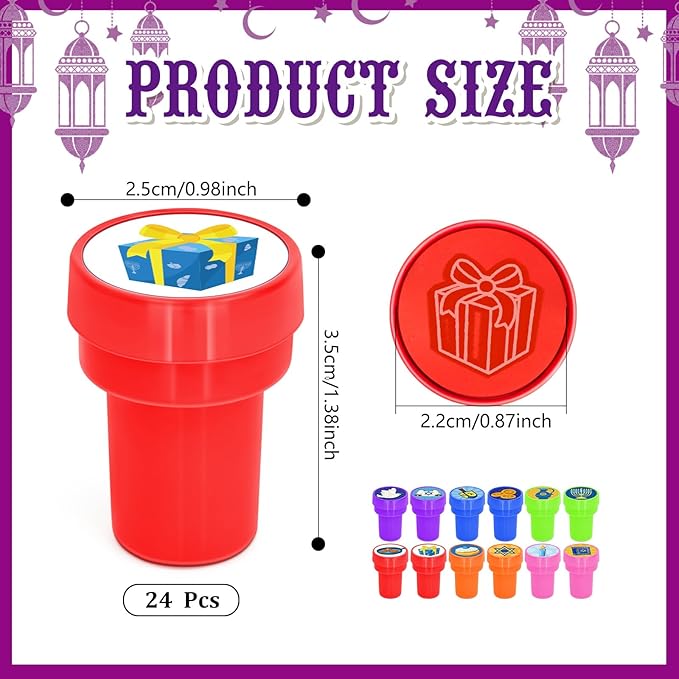 Cinrobiye 24Pcs Hanukkah Party Stampers for Boys Girls, Jewish Holiday Party Favors, Festival of Lights Goodie Bag Fillers, Classroom Rewards, Carnival Prizes, Pinata Stuffers for Chanukah Party Gifts