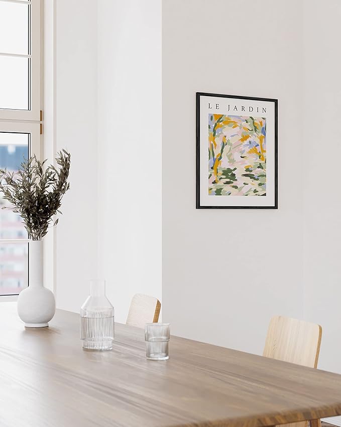 Haus and Hues Impressionist Wall Art, Framed Prints Wall Art, Danish Pastel Wall Decor, Abstract Art Prints Framed Posters, Pastel Wall Art, Abstract Art for Walls, 12x16 Wall Art (Black Framed 12x16)