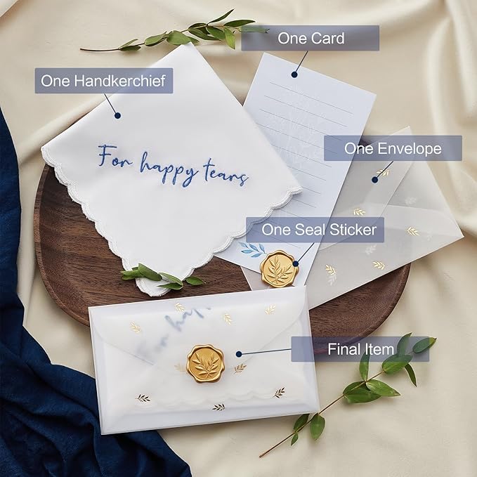 Mother of the Bride Gifts Happy Tears Wedding Handkerchief Something Blue for Bride on Wedding