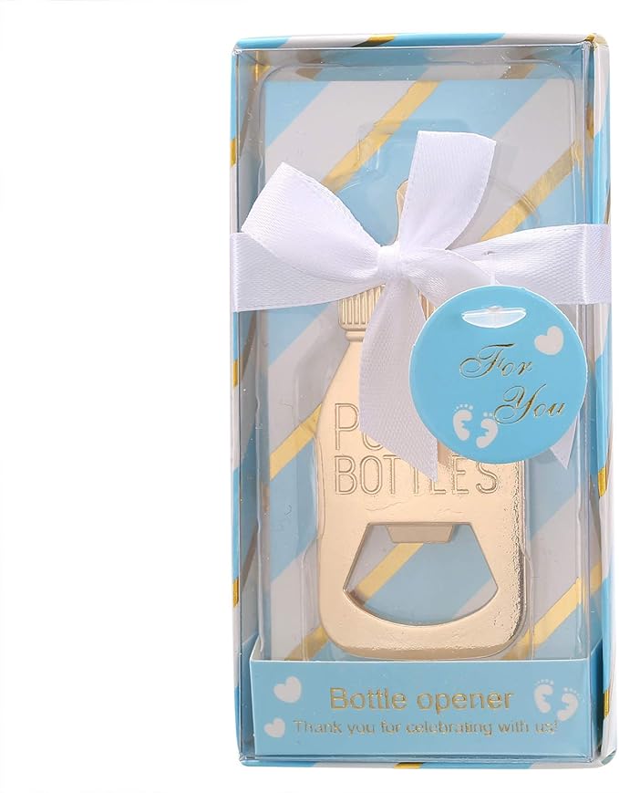 24 Pack Baby Shower Favors for Guest Bottle Opener Baby Shower Souvenirs Bottle Opener for Baby Birthday Party Souvenirs Return Gifts Party Decoration (Blue, 24)
