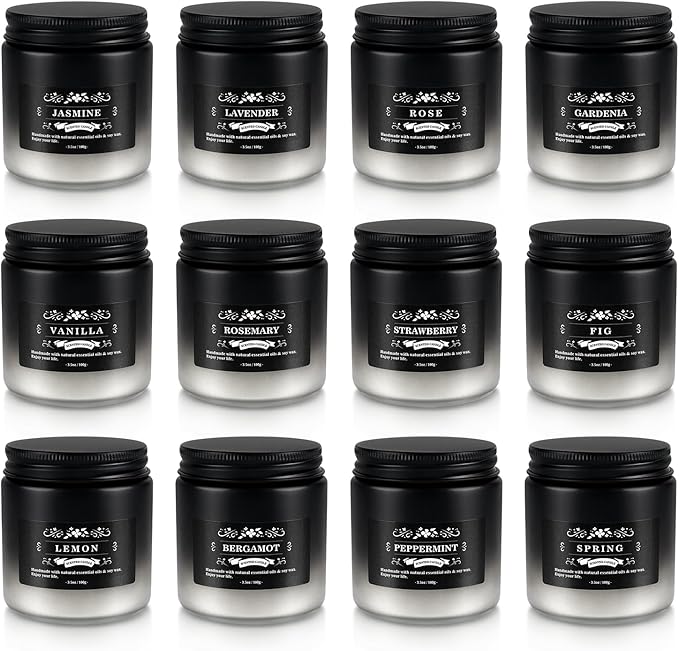 Scented Candles Gifts Set 12 Pack Soy Wax Travel Tin Jar Candles for Home 3.05 OZ for Mom for Christmas, Birthday, Thanksgiving, Mother's Day(Gradient Color)