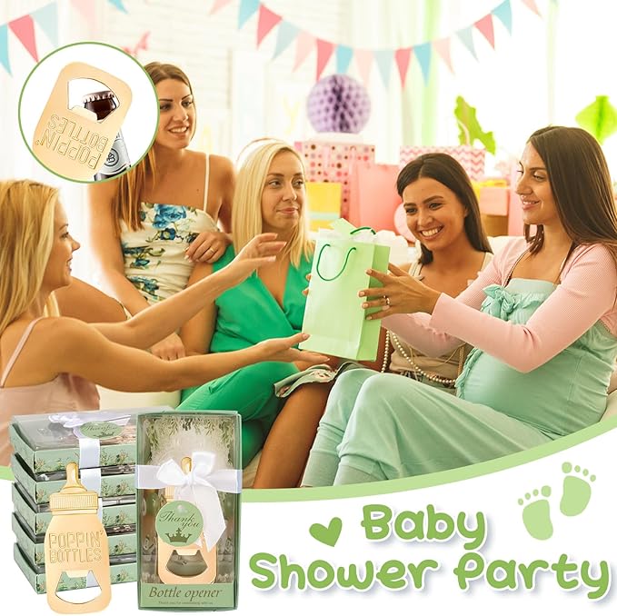 50Pack Poppin Bottle Openers for Baby Shower Favors Gifts Boy Baby Shower Return Gifts Decorations and Blue Souvenirs-Sage Green50