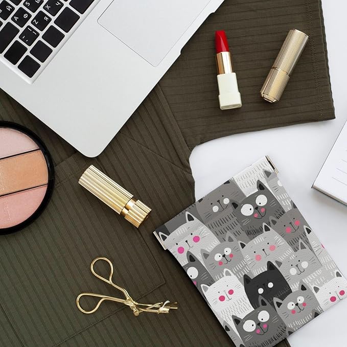 Coin Purse Cat Pattern Leather Squeeze Coin Purse Mini Pouch Change Wallet Bag Gifts for Women Kids Girls Key Holder