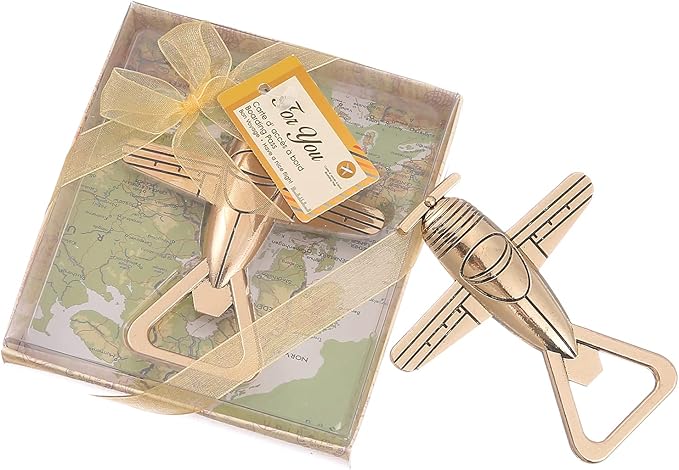 24 pcs Airplane Beer Bottle Opener Party Favor for Guests,Let the Adventure Begin Bottle Openers for Travel Theme Wedding Favor,Baby Shower Favor,Bridal Shower Party Favors
