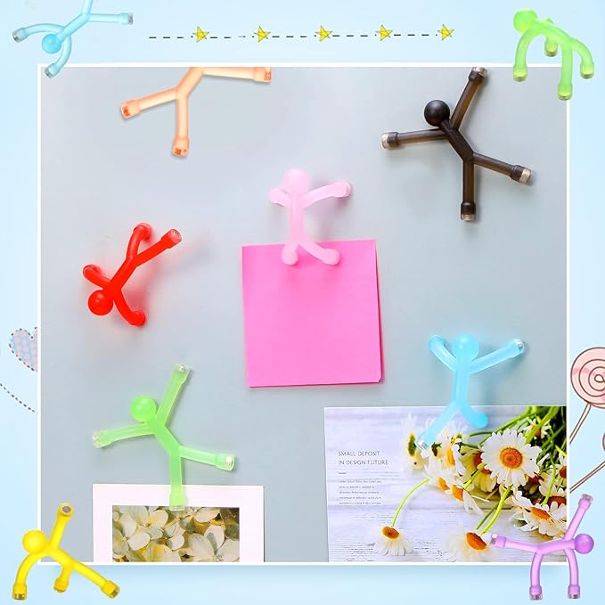 60 Pieces Fridge Magnets Humanoid Cute Men Colorful Refrigerator Magnetic Toys for Kids Translucent Magnetic Magnets for Adults Lockers, Fridge, Office, Whiteboard Decoration