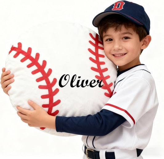 Personalized Name Baseball Pillow Custom Name Baseball Pillow for Boys Girls Customized for Baseball Fans Kids Birthday Sports Room Decore Game Day Sofa Cushion