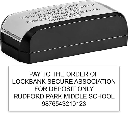 MaxMark Customized Pre-Inked Pocket Stamp - Up to 5 Lines of Text - Large Size - Choose from 15 Ink Colors