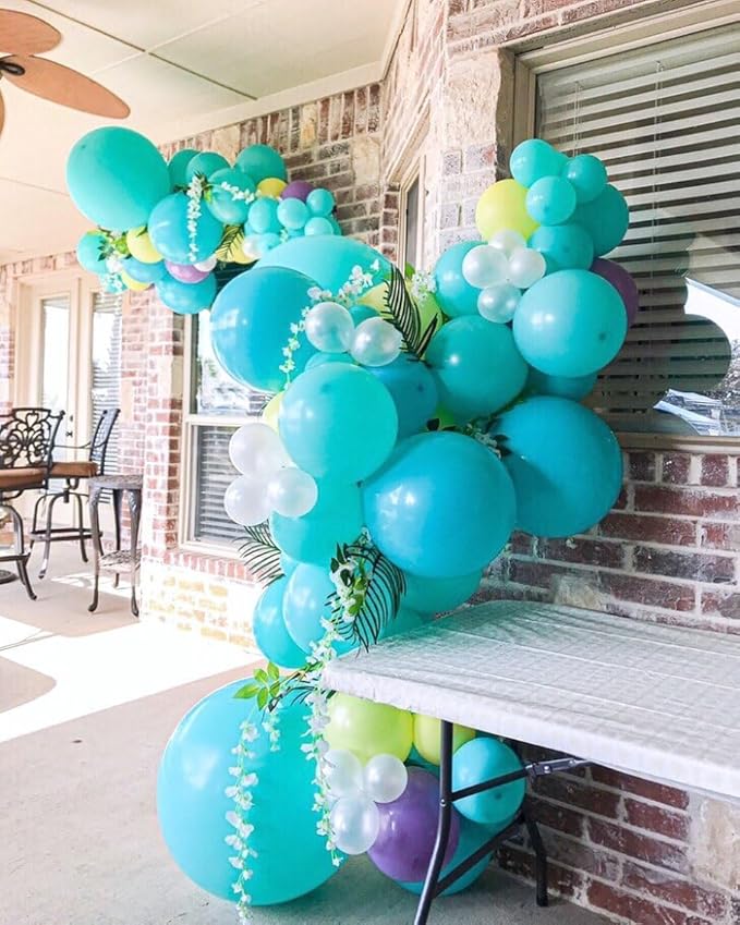 Bezente Teal Giant Balloons 36 Inch - 8 Pack Jumbo Teal Balloons Large Round Turquoise Latex Balloons for Wedding Bridal Shower Birthday Party Backdrop Decorations