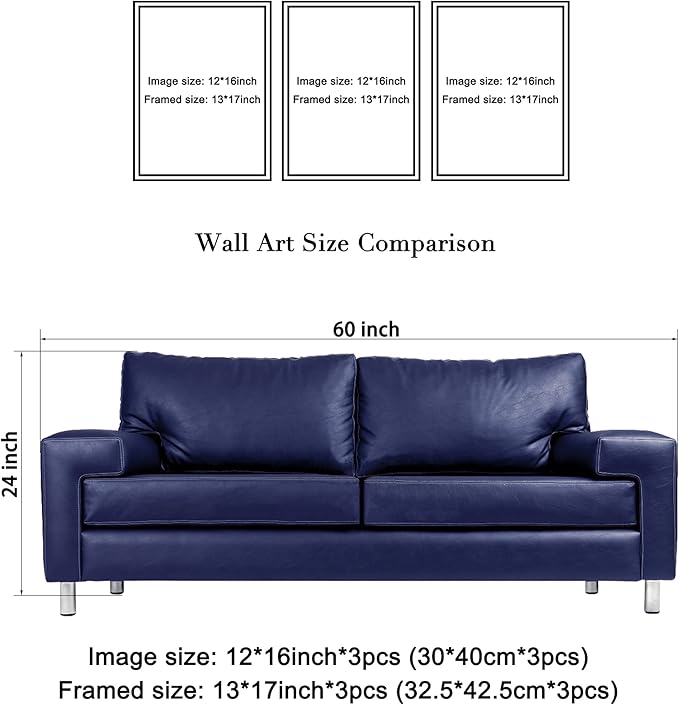 Wieco Art Framed Wall Art the Cloud Tree Wall Art HD print of Oil Paintings Landscape Canvas Prints for Home Decorations, 3 Panels with Black Frames