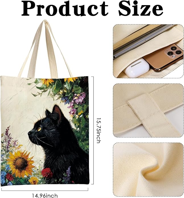 Canvas Tote Bag Gift - Funny Reusable Cloth Bags Vintage Totes Gifts for Women Shopping Grocery Lover Books Reader