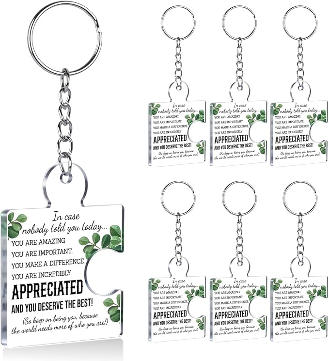Team Appreciation Gifts for Employee Coworker Staff Bulk, Teamwork Thank You Gift Set Puzzle Piece Acrylic Keychains