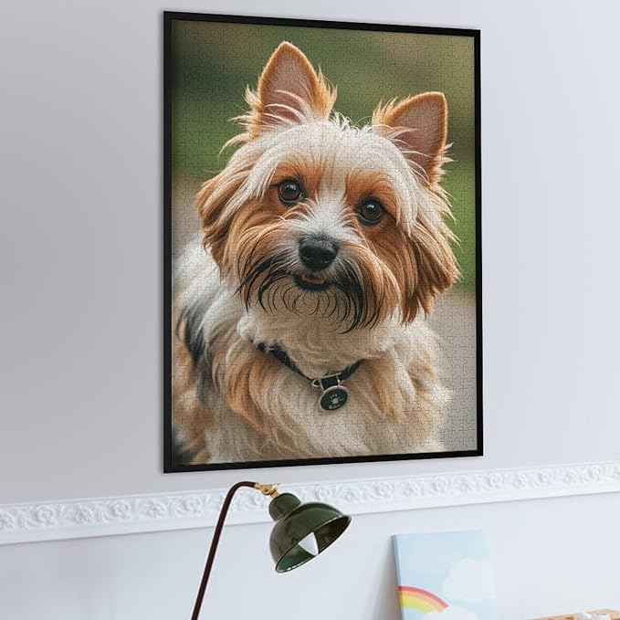 Cairn Terrier Wooden Puzzle 1000 Pieces Jigsaw Puzzles for Adults Puzzle Educational Toys Challenging Fun Games Gifts for Elders Kids Family and Friends