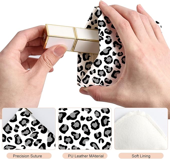 2Pcs PU Leather Small Squeeze Coin Purse Pouch Mini coin Bag Unique And Cute Wallet Cosmetic Bags Change Bag For Women Girls Men Leopard Print