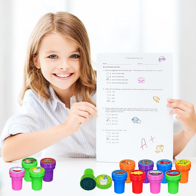 Cinrobiye 24 PCS Gone Fishing Party Stampers，Summer Fishing Birthday Favors for Boys Girls, Little Fisherman Party Supplies, Classroom Rewards, Goodie Bag & Pinata Fillers, Carnival Prizes