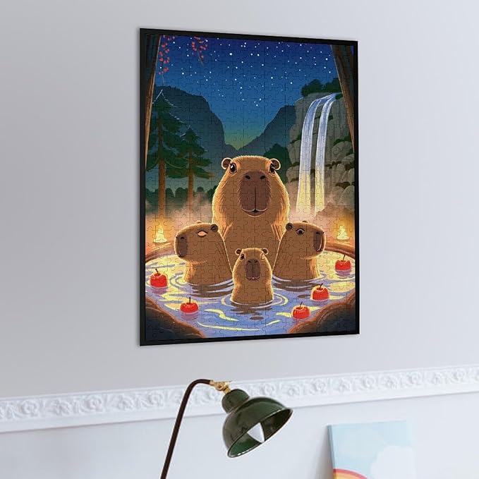 Jigsaw Puzzles for Adults 500 Piece - Cute Capybara Wooden Puzzles, Funny Puzzles，Unique Gifts for Wall Art，Family Puzzles，Educational Games，Challenge Puzzles