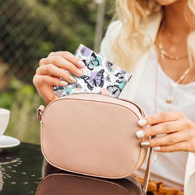 2Pcs PU Leather Small Squeeze Coin Purse Pouch Mini coin Bag Unique And Cute Wallet Cosmetic Bags Change Bag For Women Girls Men Colorful Butterflies