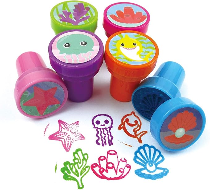 TINYMILLS 24 Pcs Shark Family Stampers for Kids
