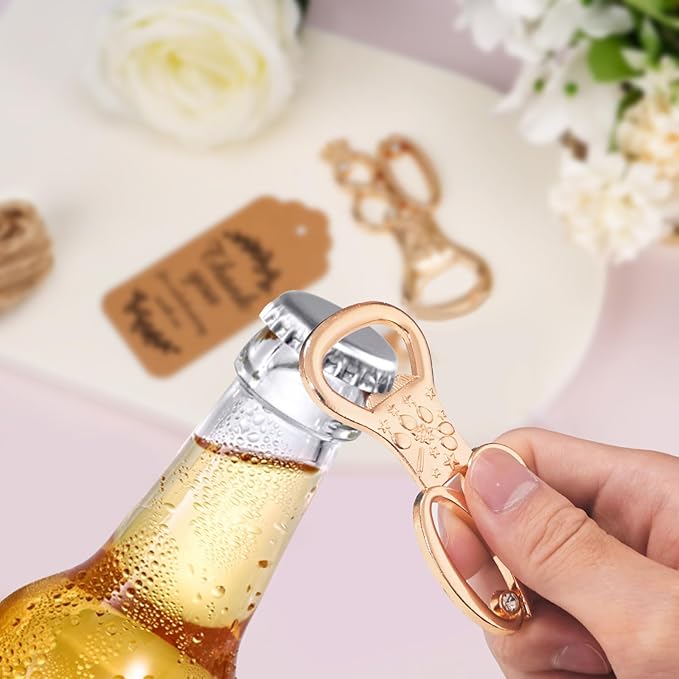 50Pcs 80th Birthday Bottle Opener Set, 80th Golden Bottle Openers Birthday Personalized Party Favors 80th Wedding Anniversaries Souvenirs Favors for Guests Gifts Decorations（80th）