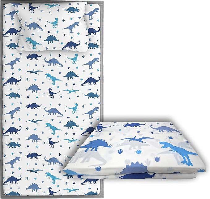 Kids Organic Viscose Derived from Bamboo Sheet Set | Twin or Full Size Fitted Bed Sheets | Oeko-Tex Certified | Cute Toddler Bedding for Girls & Boys Dino Twin
