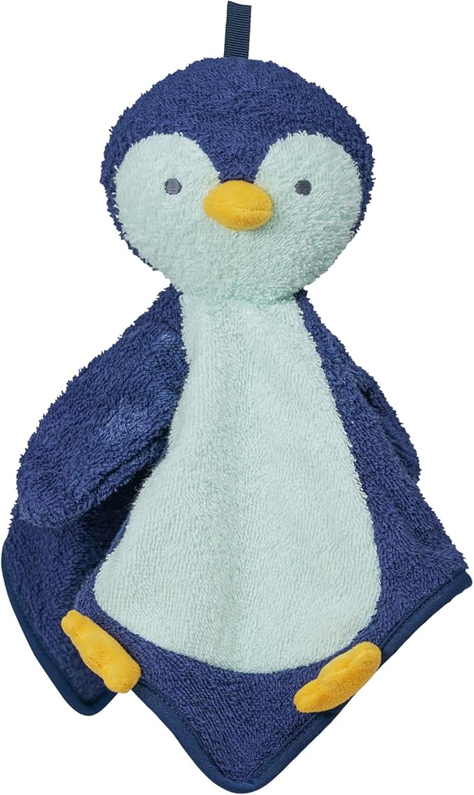 Manhattan Toy Penny Penguin Scrub-a-Dubbie Bathtime Puppet Washcloth for Infants, Toddlers and Kids