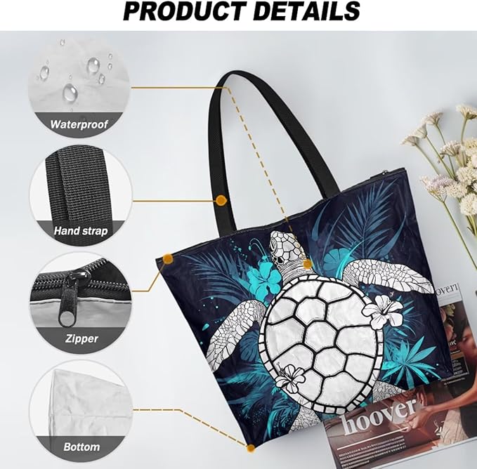 Cartoon Animal Printed DIY Coloring Tote Bag Waterproof Paper Handbags for Women Large Travel Shoulder Bags Purses