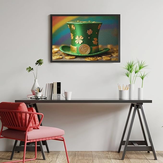 Wooden Puzzle - St Patrick's Day Hat Wooden Puzzles for Adults 1000 Pieces Challenge Puzzles，Educational Games，Family Puzzles，Unique Gifts for Wall Art ，Funny Puzzles