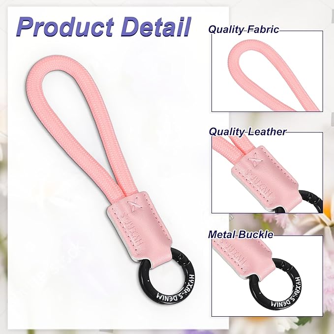PATIKIL Handmade Cowhide Key Chain,Stylish Bag Pendant Leather Car Key Lanyard Mobile Phone Keychain Accessories, 2 Pack