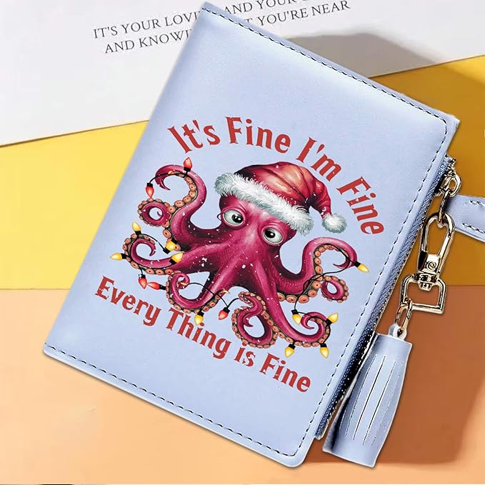 GEEAD Custom Design Small Wallets for Women Bifold Slim Coin Purse Zipper ID Card Holder for Christmas