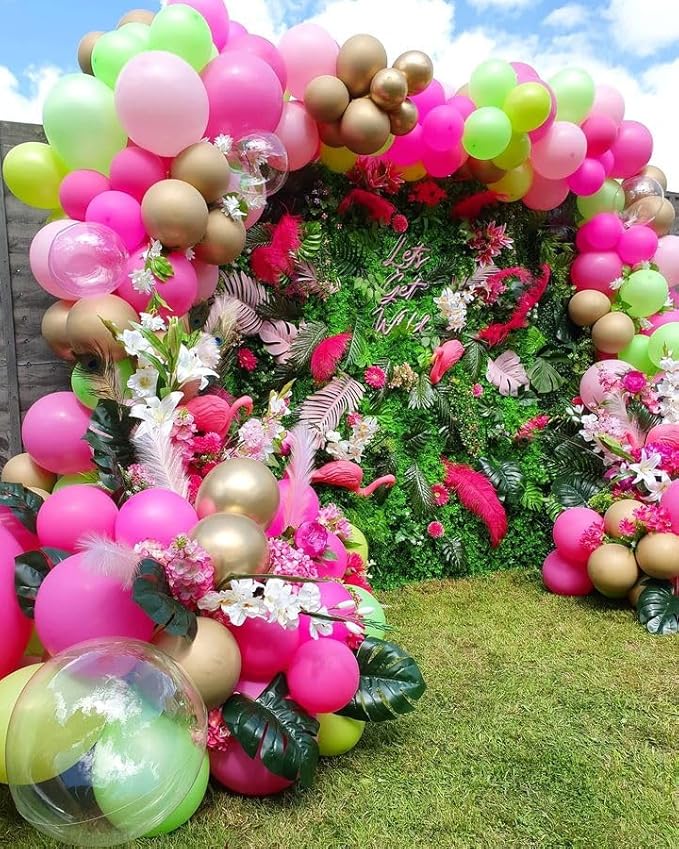 Bezente Hot Pink Balloons 18 Inch - 30 Pack Large Thick Pink Balloons Big Round Hot Pink Latex Balloons for Wedding Bridal Shower Valentine's Day Birthday Party Backdrop Decorations