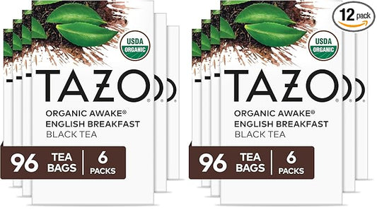 TAZO Organic Awake English Breakfast Black Tea-Bags, Bold Traditional Breakfast-Style Black Tea, 96 Tea Bags (Pack of 2)