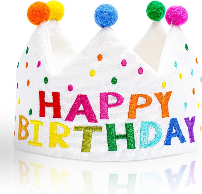 Personalized Hand Embroidered Crown, Customed Birthday Crowns for Kids Birthdays Party, Fit All Ages