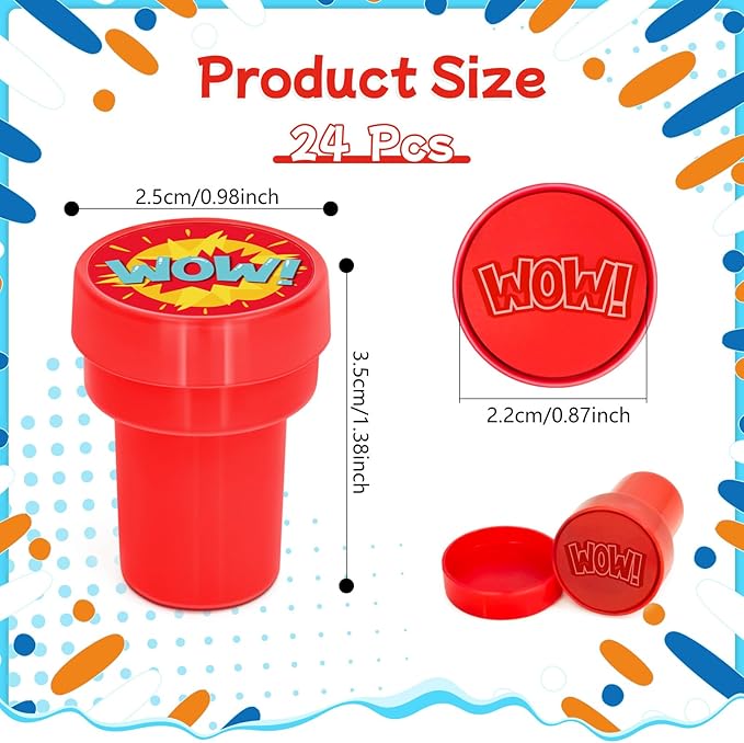 Cinrobiye 24 Pcs Assorted School Stampers, Positive Reward Sticker Stamps, Back to School Teacher Supplies for Pinata, Classroom Prizes, Goodie Bag Fillers, DIY Craft Activities