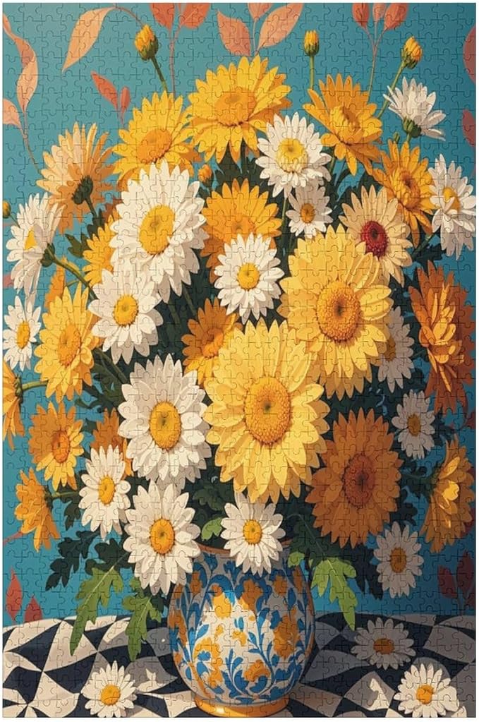 Jigsaw Puzzles for Adults 1000 Piece - Chrysanthemum Themed Wooden Puzzles Challenge Puzzles，Educational Games，Family Puzzles，Unique Gifts for Wall Art ，Funny Puzzles
