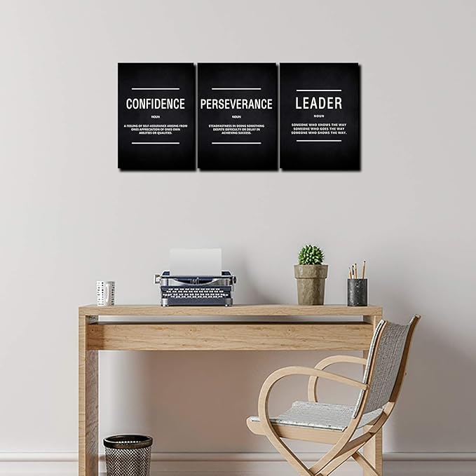 BWSPACE Inspirational Wall Decor Motivational Canvas Wall Art, grind hustle wall art 3 Pieces Wall Art Decorations for Office Living Room and Bedroom Decor (48" W x 24" H, CPL)