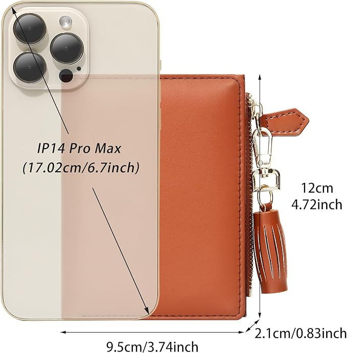 GEEAD Small Wallets for Women Bifold Slim Coin Purse Zipper ID Card Holder