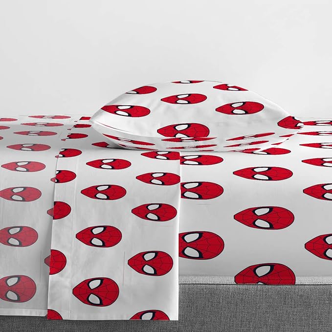 Jay Franco Marvel Spiderman Spidey Daze 4 Piece Twin Bed Set - Includes Reversible Comforter & Sheet Set Bedding - Super Soft Fade Resistant Microfiber (Official Marvel Product)