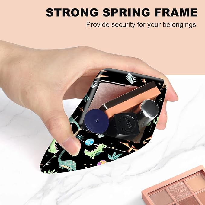 2Pcs PU Leather Small Squeeze Coin Purse Pouch Mini coin Bag Unique And Cute Wallet Cosmetic Bags Change Bag For Women Girls Men Small Dinosaur
