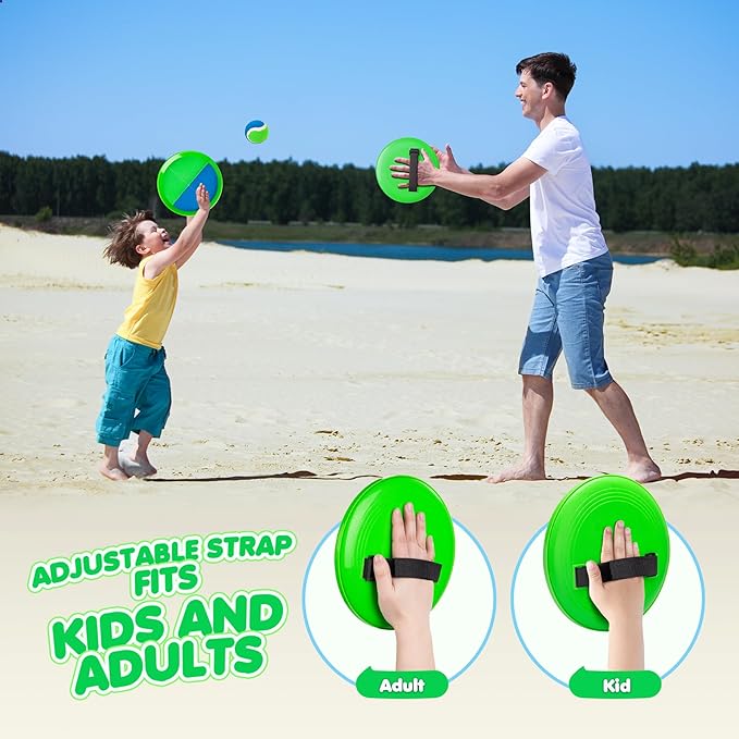 Toss and Catch Ball Set Upgraded - Family Games Kids Toys for Stocking Stuffers - Water-Resistant Great for Beach Pool Yard - Christmas Toys Gift for Boys Girls Teens 3 4 5 6 7 8 9 10 11 12+ Years