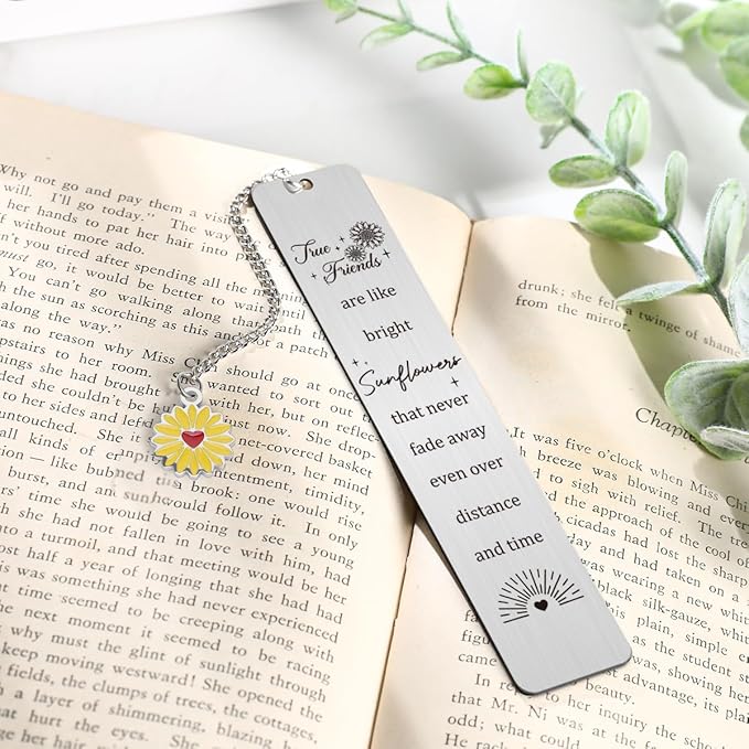 Friendship Gifts: Sunflower & Bookmark Gifts for Best Friends, Long Distance & Special Occasions