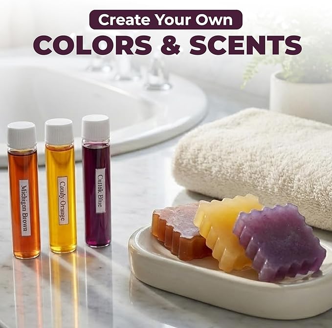 DIY Soap Making Kit Gift Set for Adults & Kids – Melt & Pour Natural Soap Kit with Shea Butter, Goat Milk & Essential Oils – Easy Craft for Beginners, Family Fun, Self-Care & Holiday Gift Set